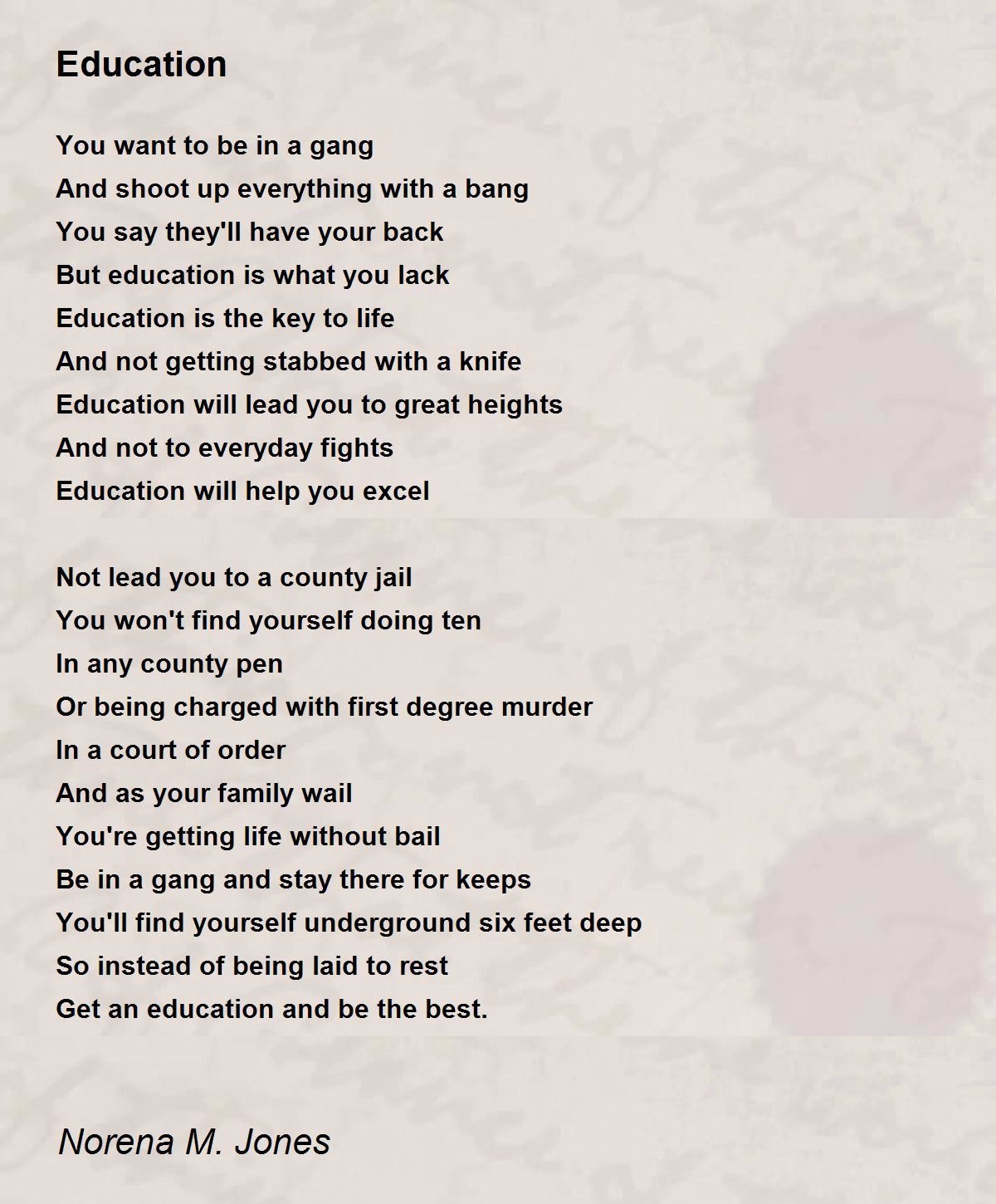 Educational Applications and Interpretations of the Poem in Classroom Learning